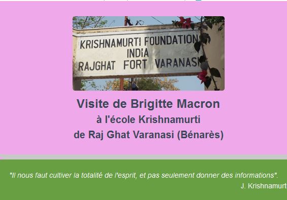 Visite de Brigitte Macron à l'école K Raj Ghat mars 2018